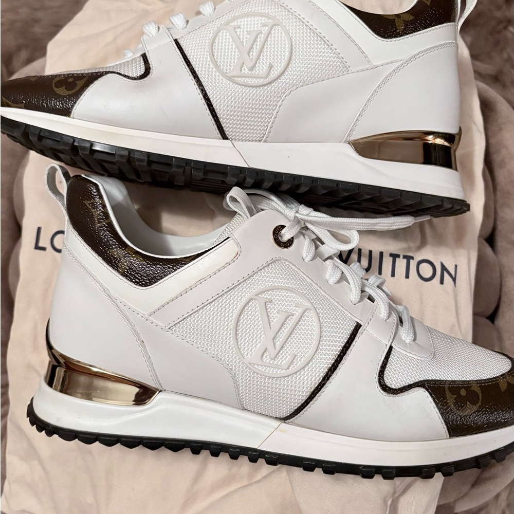 Louis Vuitton White and Brown Sneakers for Women